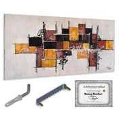 shumee Monica Mirafiori I 100 % ROČNO POŠILJANO I Slika Rjava puščica I 140x70cm | Ročno poslikana slika | Akrilna slika | Zelo velika akrilna slika I Moderna umetnost I Umetniške slike