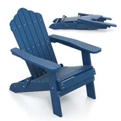 Costway Zložljiv Adirondack stol mornarsko modre barve