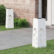 vidaXL Solarno LED svetilo za pot 2 pcs Bela Medenina