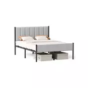 Songmics Postelja okvir 207x1415x104 cm Siva