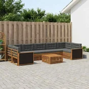 Set vanjskih sofa 8 pcs Prirodna i antracit