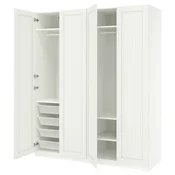 PAX/GULLABERG Garderobni sestav, bela/bela, 200x60x236 cm