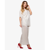 Resti Beige womens pleated patterned set - Clothing