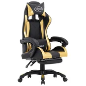 Vidaxl Racing stol z oporo za noge umetno usnje