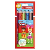 Barvni svinčniki, šesterokotni, STABILO color 12 barv