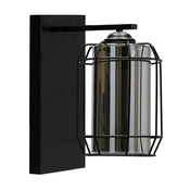Jonera Wall Lamp Black P25 1X40 E27 Smoked Lampshade