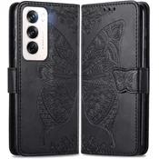 GS Ovitek za Oppo Reno 12 Pro, metuljček, črn