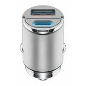 CellularLine Micron avto polnilec, 30 W, Quick Charge (CBRMINIUSB2PD30WD)
