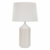 Bijela stolna lampa keramička s tekstilnim sjenilom (visina 47 cm) Point – Mauro Ferretti