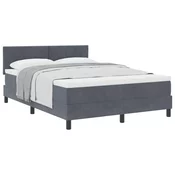 vidaXL vidaXL Box Spring postelja z vzmetnico temno siva 140x200 cm žamet, (22052116)