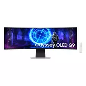 Samsung Odyssey OLED G9 S49DG950SU - G95SD Series - moniteur OLED - Intelligent - jeux - incurvé - 49 - 5120 x 1440 Dual Quad HD @ 240 Hz - 250 cd/m˛ - 1000000:1 - HDR10+ Gaming, HDR10 - 0.03 ms - DisplayPort, Micro HDMI, HDMI - haut-parleurs - argent