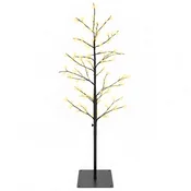 Vidaxl Mini brezovo božično drevo Črna 18 x 18 x 120 cm Jeklo 279 LED