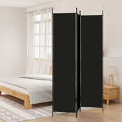 Vidaxl Paravan 3-delni 150x220 cm črna blago