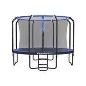 Songmics Trampolin okrogel vrtni trampolin 305x256 cm črno moder