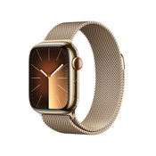 AppleWatch S9 Edelstahl Cellular 41mm Gold Milanaise