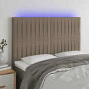 Greatstore LED posteljno vzglavje taupe 144x5x118/128 cm blago