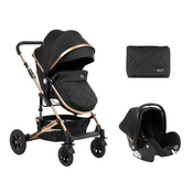 KikkaBoo Kolica za bebe AMAIA Crna set 2in1 sa autosedištem