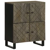 Vidaxl Komoda črn 60x33x75 cm trden mangov les