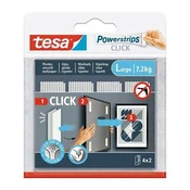 Obešalnik, samolepilni, velikost M, TESA Powerstrips CLICK, 8kos