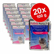 Feline Porta 21 vrecice - ekonomicno pakiranje 20 x 100 g - Tuna s govedinom