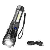 KJB Polnilna LED svetilka z bočno COB lučjo in zaslonom, S140