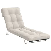 Vidaxl Blazina za ležalnik VIANEN 100% poliester Bela 200 x 55 x 8 cm