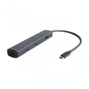 USB-C večportni adapter - 8K HDMI, 3 USB hub vrata, Gigabit Ethernet, 100W PD polnjenje, HDR, HDCP 2.3