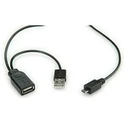 ROLINE Roline USB kabel USB 2.0 USB-A vtič\, USB-A vtičnica\, USB-mikro-B vtič 1.00 m črna zaščiten 19.08.1009, (20416493)