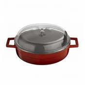 Saucepan, cast iron, 28 cm, Glaze, red - LAVA brand