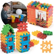 MARIOINEX MARIOINEX VELIKE Barvne konstrukcijske kocke, VAFLJI KOCKE 10X10cm 24 kos. 2+