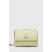 Usnjena torbica Tory Burch zelena barva