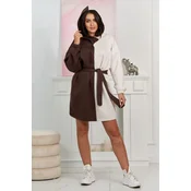 Insulated two-tone sweatshirt brown + beige melange