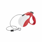 Povodec Amigo Mini do 12 kg - 3 m vrvica, bel/rdeč
