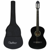vidaXL Klasična kitara za začetnike s torbo črna 4/4 39”
