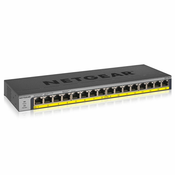 NETGEAR GS116LP, Neupravljano, Gigabit Ethernet (10/100/1000), Podrška za napajanje putem Etherneta (PoE), Montaža u poslužiteljski ormar