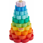 Fisher-Price: Lesena piramida z obroči - razvojna igrača - Mattel