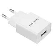 EverActive SC-100 Polnilnik, 1xUSB 1A, Bel