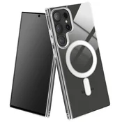AVIZAR MagSafe ohišje za Samsung Galaxy S24 Ultra odporno na udarce, ojačano s kovanci, Prozorno, (5000012393)