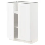 METOD Podni element s policama/2 vrata, bela Enköping/bela im. drveta, 60x37 cm