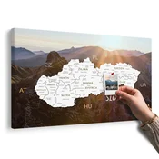 Slika na pluti zemljevid Slovaške z ozadjem gora - 90x60 arrow