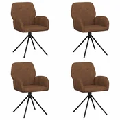 vidaXL vidaXL Vrtilne jedilne stole 4 pcs Umetno nubuk usnje Rjava, (5000296820)