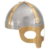 Antikna replika vikinške kacige za LARP srebrna celicna