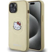 HELLO KITTY Hello Kitty usnjen etui Kitty Head MagSafe za iPhone 14 - zlata