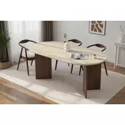 HANAH HOME Trpezarijski sto Sablin Travertine Milano Orah