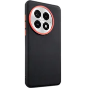 GS Usnjen ovitek za OnePlus 13, hibridno usnje, črne barve