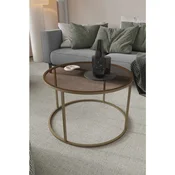 Hanah Home Royal klub sto O 75 cm, antik / bronzano staklo