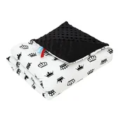 shumee Odeja Minky 75x100 (črna + krone)