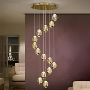 Schuller Valencia LED viseča luč Rocio 14-light zlata Bluetooth - Dnevna soba/jedilnica - Sodobni - zlato, prozorno - Steklo
