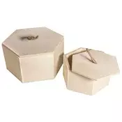 Rayher. Set lesenih škatel,16x14x8,3cm in 12x10,6x6,5cm