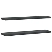 Vidaxl Stenske police 2 kosa 100x23,5 cm črna nerjaveče jeklo